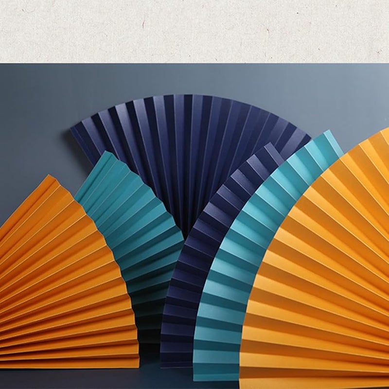 Ciciglow Portable Folding Hand Fan Photography Prop Bright Purple Makeup Background Ornament - Image 4